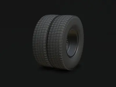 Wheel KAMAZ Free low-poly 3D model