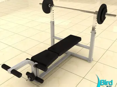 Weight Lifting Bench Low-poly 3D model