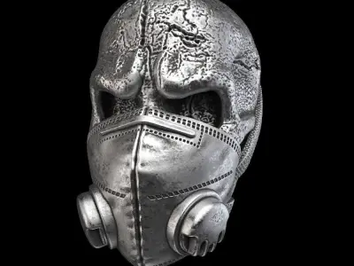 Skull Pendant jewelry with mask vol2  3D print model