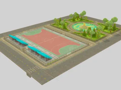 Footbal yard 3D model