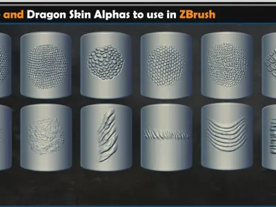 Reptile and Dragon Skin Brushes  Vol 06 3D model