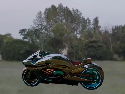Aurelius Flux  Cyber Luxury Motorcycle Low-poly 3D model