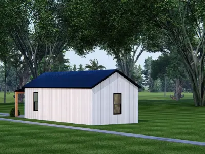 Rustic Barndominium Exterior  Farmhouse Inspired Home 3D 3D model