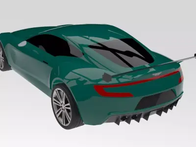Aston Martin sports car Low-poly 3D model