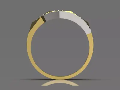 Two-tone Gold STL Ring with Diamonds Model jr00183 3D print model