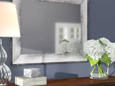 Rectangle Wood Wall Mirror Free 3D model