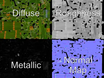 Bamboo Plant Model Pack Low-poly 3D model