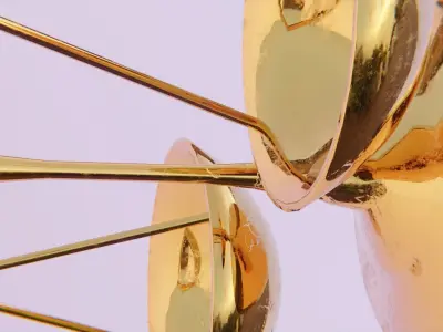 Gold Balance Scale Low-poly 3D model