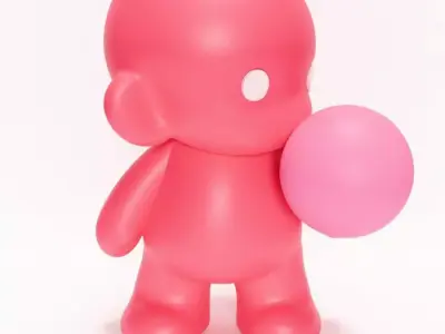 Pink Bubble Gum Candy Cloud toy 3D print model