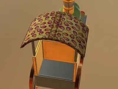 Toy train Low-poly 3D model