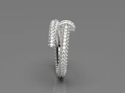 Luxury nail design ring with diamond model rr0021 3D print model