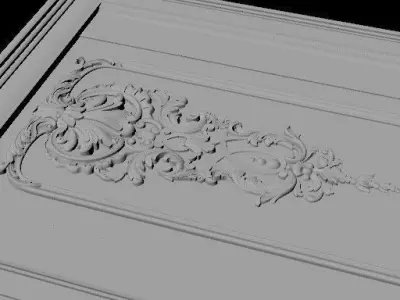 door stl ornate cabinet with gold trim 3D model