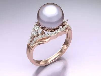 Pearl Ring - Womens Rings  - N720108 3D print model