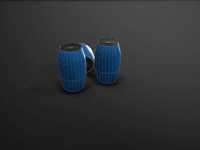 Plastic Barrel Model Game Ready  Low-poly 3D model