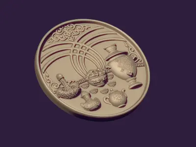  Kazakh yurt and dastarkhan panels 3D print model