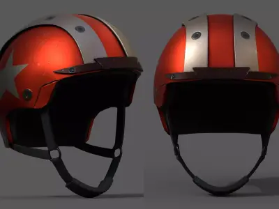 Helmet sport racer bike scifi fantasy human  Low-poly 3D model