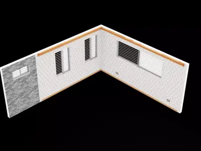 Wall Architectural  Low-poly 3D model
