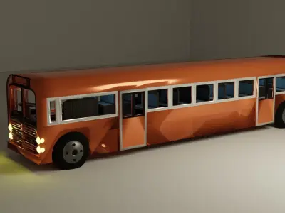 bus 3d model orange 3D model