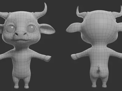 Cow II Cattle Cartoon Low-poly 3D model