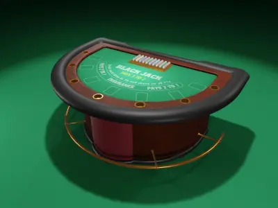 Blackjack Table 3d model Low-poly 3D model
