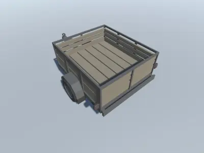 Car Vehicle Trailer Lowpoly Low-poly 3D model