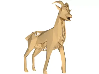 Polygonal Goat Parametric Low-poly 3D model