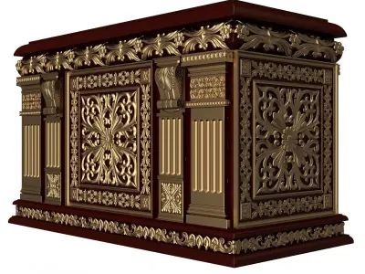 Chest 01 Red Low-poly 3D model