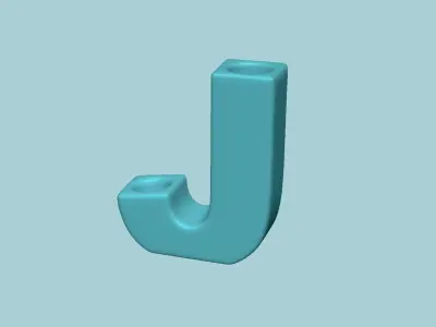 Vase J - Alphabet Vases Collection Letters - STL Printable 3D print model