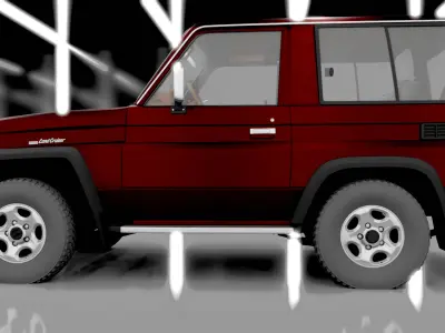 Toyota Land Cruiser J71 1998 High-Quality 3D Model  Interior Low-poly 3D model