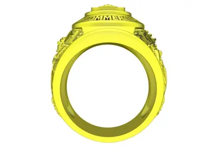 Luxury University Class Ring with Center Gemstone for Men 4940 3D print model