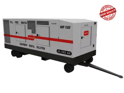 Compressor diesel generator on wheels 3D model