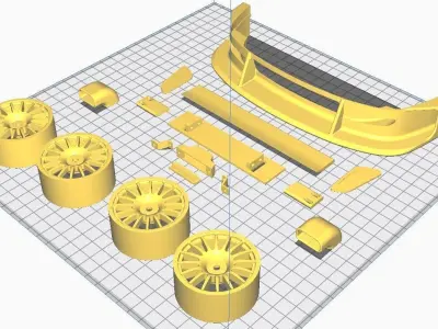Peugeot406 TAXI exterior kit  3D model