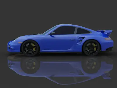 Porsche GT2 Low-poly 3D model