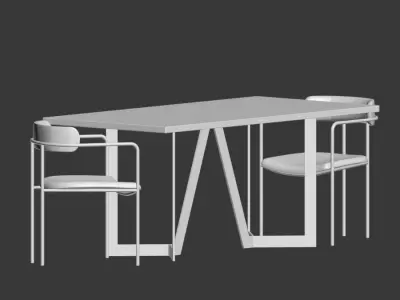 Dining Set table and chairs 3D model