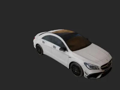Low Poly Car 2 mercedes-benz cla wrap Low-poly 3D model