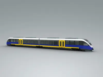 Lowpoly Train 4 metro Low-poly 3D model