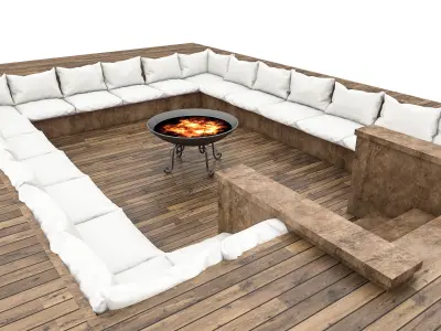 3D arden decorative fire pit model Low-poly 3D model