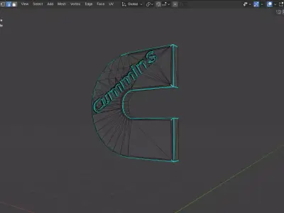 Cummins Badge Lowpoly Free low-poly 3D model