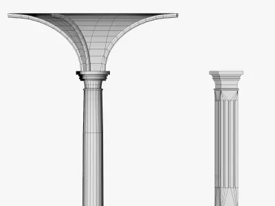 Vaulting 3-1   Romanic   500cm spaced   with thick curbs Low-poly 3D model