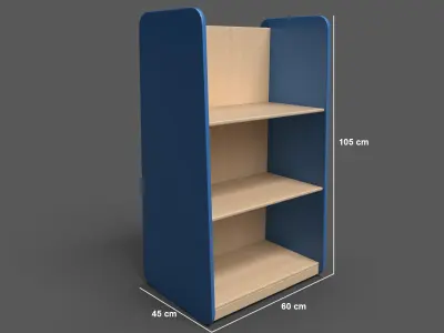 Large Shelf Blue Low-poly 3D model