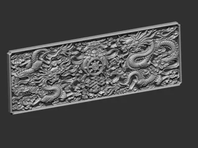 Two Dragons 3D print model