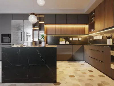 Luxury Modern Kitchen Design 3D model