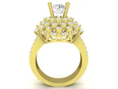 Luxury Multi-Layer Halo Diamond Ring for Women  3510 3D print model