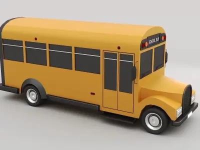 Cartoon school bus 3D model