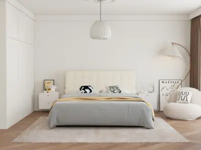 Comfortable bedroom interior scene  3D model