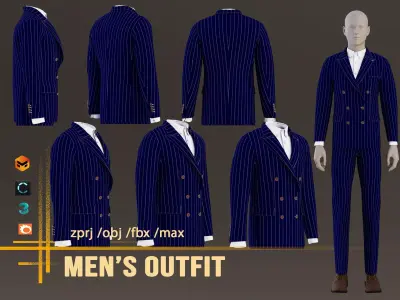 Suit Jacket 3D model