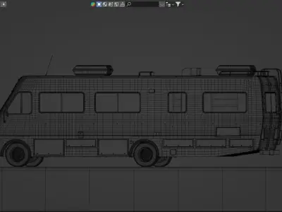 Tiny school rv bus 3D model