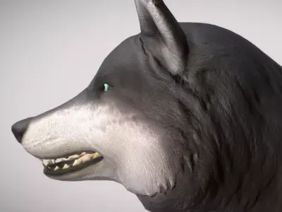 The direwolf Low-poly 3D model