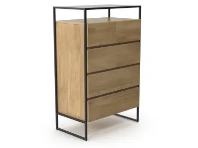 Wooden Unit v3 Low-poly 3D model
