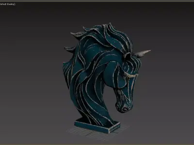 Stylized Horse Head Sculpture 3D model